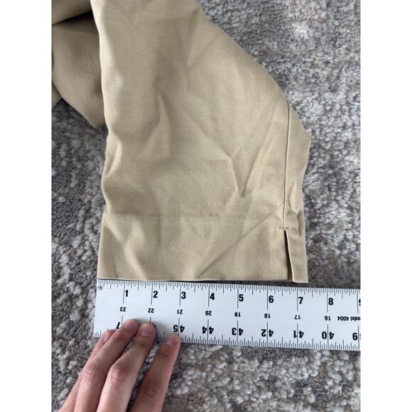 J Jill Size 16 Tall Stretch Cotton Blend Flat Front Pants Beige Zipper Pull On - Picture 8 of 12